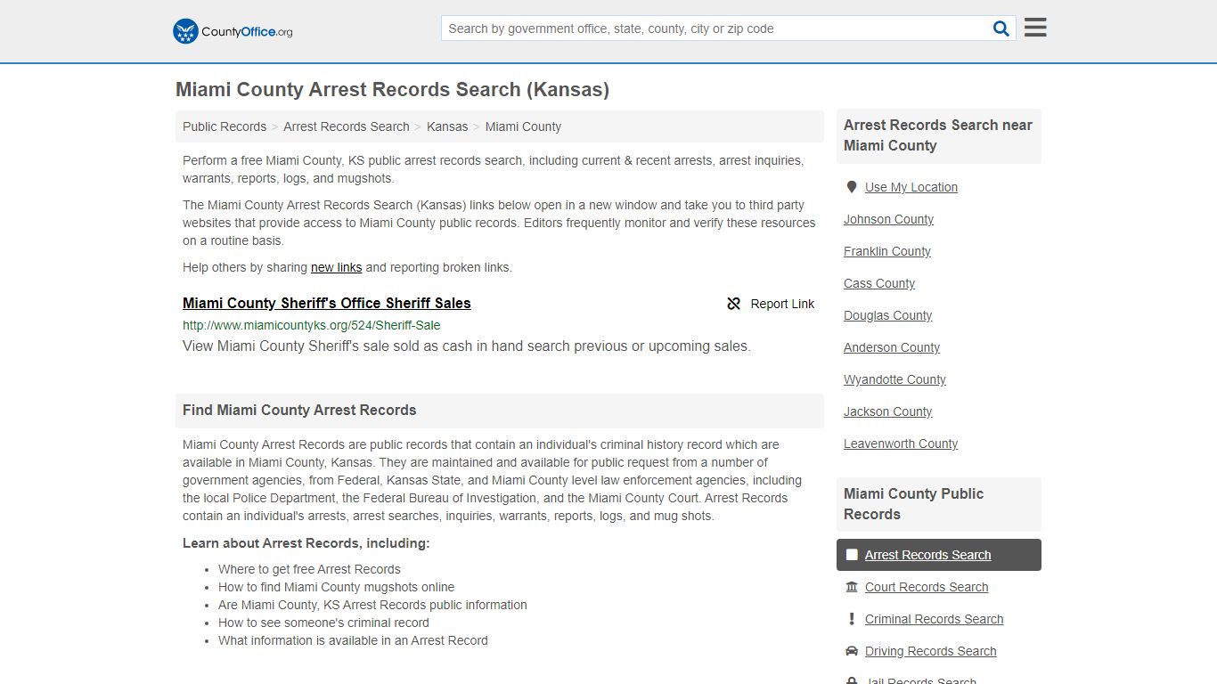 Arrest Records Search - Miami County, KS (Arrests & Mugshots)